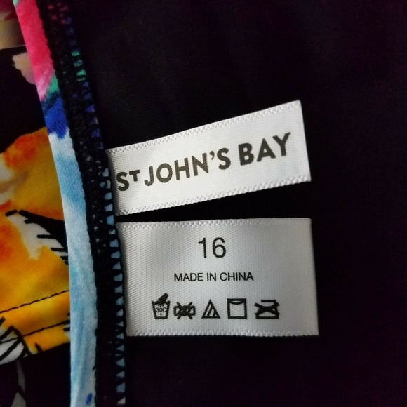 St Johns Bay One Piece Swimsuit Floral Size 16 - Picture 7 of 8
